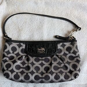 Coach Black and Silver Mini Clutch/ Bag